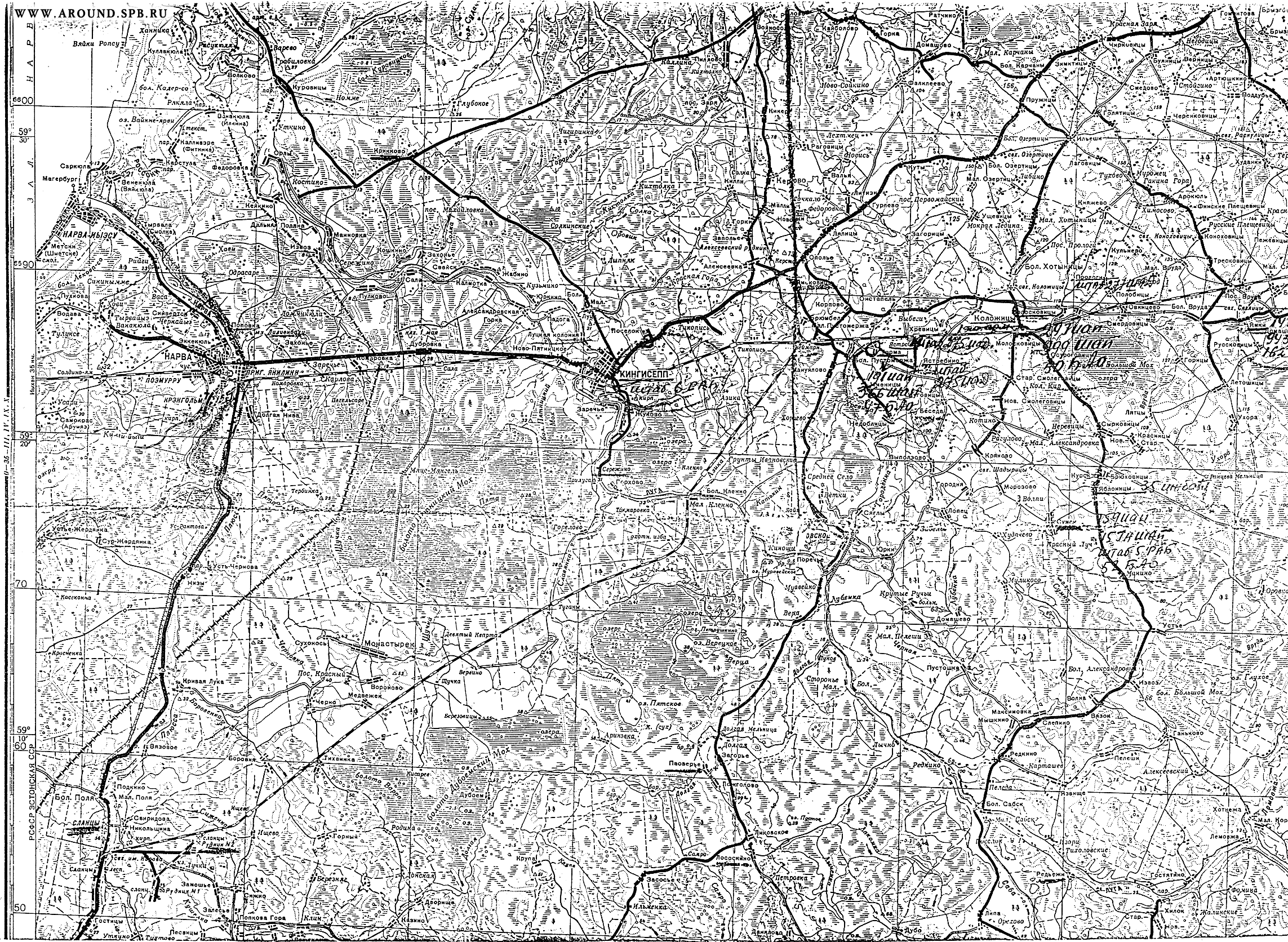 Карта кингисепп большая советская