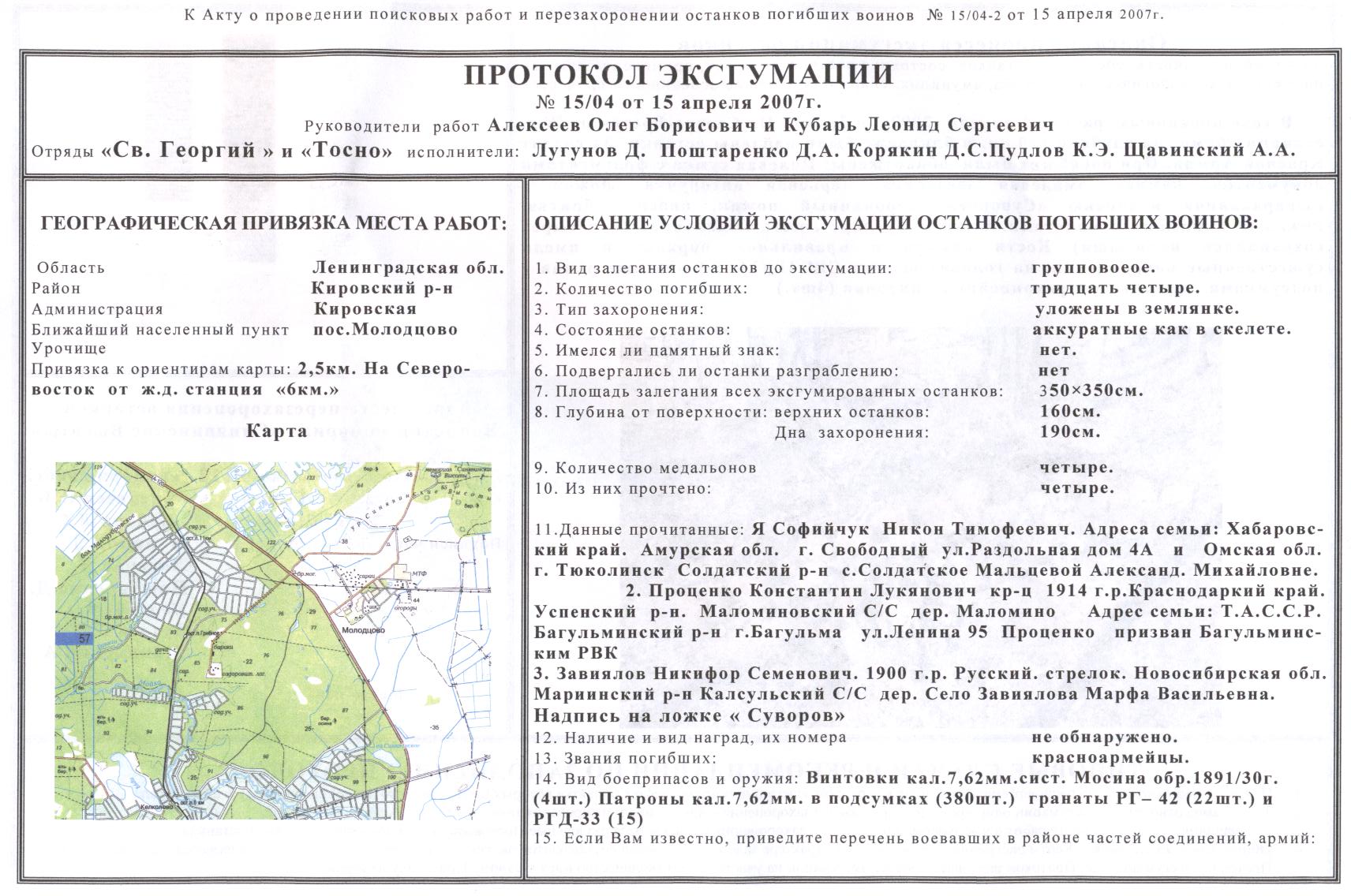 Протокол эксгумации образец для поисковых отрядов